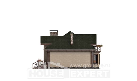 180-010-П Проект двухэтажного дома мансардой и гаражом, средний дом из блока Темрюк, House Expert