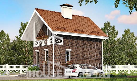 045-001-Л Проект двухэтажного дома с мансардным этажом, дешевый загородный дом из пеноблока Темрюк, House Expert