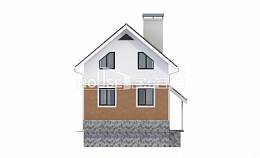 100-005-Л Проект трехэтажного дома с мансардой, недорогой коттедж из газобетона, Темрюк