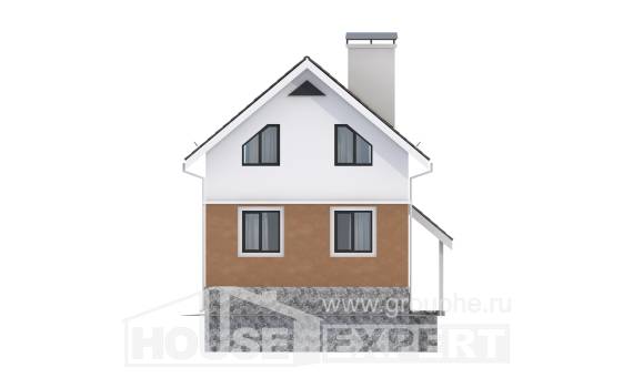 100-005-Л Проект трехэтажного дома с мансардой, недорогой коттедж из газобетона, Темрюк