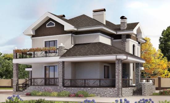 365-001-Л Проект трехэтажного дома и гаражом, красивый загородный дом из кирпича Темрюк | Проекты домов от House Expert