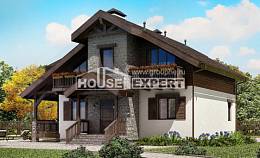 150-004-Л Проект двухэтажного дома с мансардным этажом, скромный домик из пеноблока Темрюк, House Expert