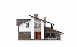 200-010-П Проект двухэтажного дома мансардой и гаражом, простой загородный дом из бризолита, Темрюк