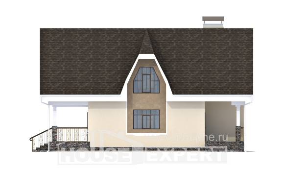 125-001-Л Проект двухэтажного дома мансардный этаж, доступный дом из бризолита Темрюк, House Expert