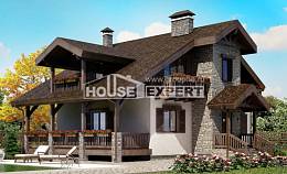 150-004-Л Проект двухэтажного дома мансардой, доступный домик из блока Темрюк, House Expert