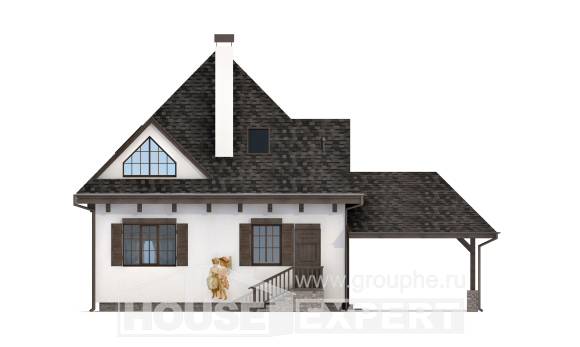 110-002-Л Проект двухэтажного дома мансардный этаж, гараж, бюджетный домик из керамзитобетонных блоков Темрюк, House Expert