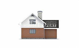 120-002-Л Проект двухэтажного дома мансардой и гаражом, бюджетный загородный дом из теплоблока, Темрюк