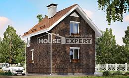045-001-Л Проект двухэтажного дома мансардный этаж, эконом домик из газосиликатных блоков Темрюк, House Expert