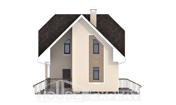 125-001-Л Проект двухэтажного дома мансардный этаж, простой домик из арболита Темрюк, House Expert