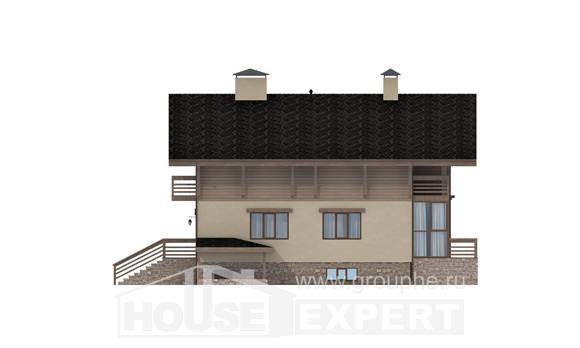 420-001-Л Проект трехэтажного дома с мансардой, гараж, огромный коттедж из кирпича, Темрюк