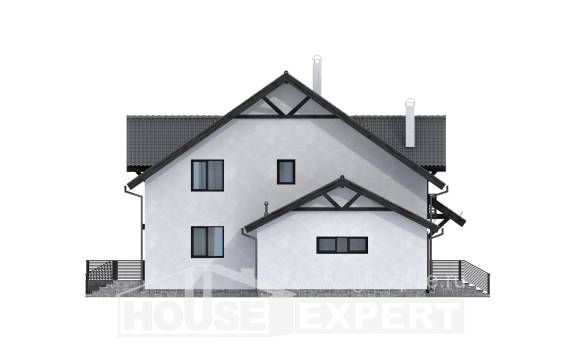 290-003-П Проект двухэтажного дома мансардный этаж, красивый коттедж из пеноблока Темрюк, House Expert