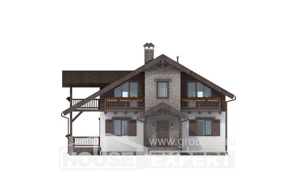150-004-Л Проект двухэтажного дома с мансардным этажом, экономичный домик из пеноблока Темрюк, House Expert