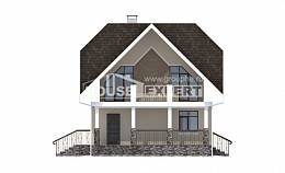 125-001-Л Проект двухэтажного дома мансардой, бюджетный дом из теплоблока Темрюк, House Expert