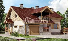 165-002-П Проект двухэтажного дома с мансардным этажом, гараж, компактный коттедж из газобетона Темрюк, House Expert