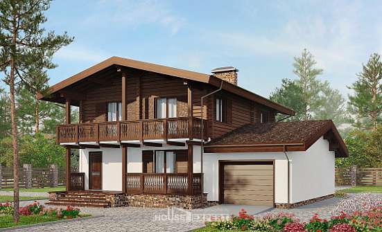 200-011-П Проект двухэтажного дома с мансардой, классический домик из твинблока Темрюк | Проекты домов от House Expert
