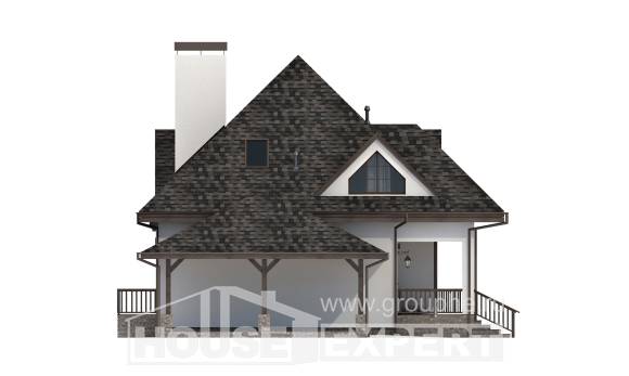 110-002-Л Проект двухэтажного дома мансардой, гараж, недорогой домик из керамзитобетонных блоков, Темрюк