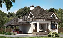 110-002-Л Проект двухэтажного дома мансардный этаж и гаражом, бюджетный домик из твинблока, Темрюк