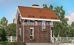045-001-Л Проект двухэтажного дома с мансардой, компактный коттедж из бризолита Темрюк, House Expert