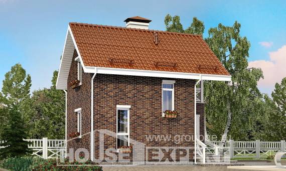 045-001-Л Проект двухэтажного дома с мансардой, компактный коттедж из бризолита Темрюк, House Expert