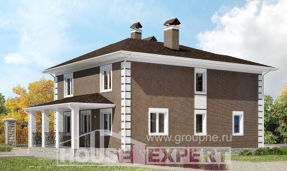 185-002-П Проект двухэтажного дома, компактный дом из блока Темрюк, House Expert