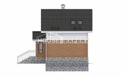 100-005-Л Проект трехэтажного дома с мансардным этажом, компактный домик из газосиликатных блоков, Темрюк