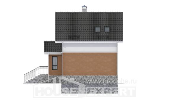 100-005-Л Проект трехэтажного дома с мансардным этажом, компактный домик из газосиликатных блоков, Темрюк