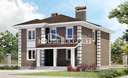 185-002-П Проект двухэтажного дома, бюджетный домик из блока Темрюк, House Expert