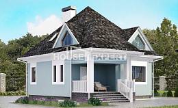 110-001-Л Проект двухэтажного дома с мансардным этажом, бюджетный загородный дом из теплоблока Темрюк, House Expert