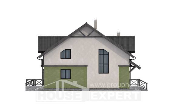 120-003-П Проект двухэтажного дома с мансардой, современный загородный дом из бризолита Темрюк, House Expert