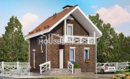 045-001-Л Проект двухэтажного дома с мансардным этажом, уютный коттедж из пеноблока Темрюк, House Expert