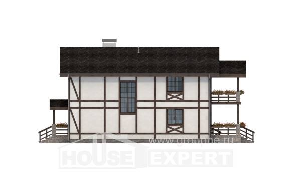 250-002-Л Проект двухэтажного дома с мансардным этажом и гаражом, красивый домик из кирпича Темрюк, House Expert