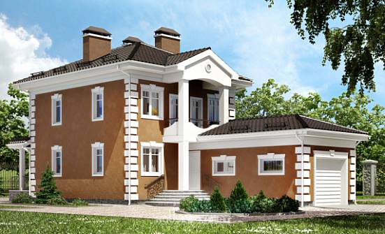 150-006-П Проект двухэтажного дома, гараж, доступный коттедж из блока Темрюк | Проекты домов от House Expert