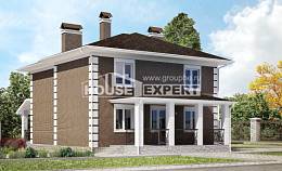 185-002-П Проект двухэтажного дома, доступный коттедж из поризованных блоков Темрюк, House Expert