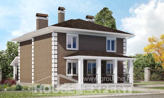 185-002-П Проект двухэтажного дома, доступный коттедж из поризованных блоков Темрюк, House Expert