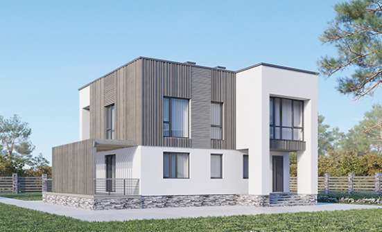 150-017-П Проект двухэтажного дома, скромный загородный дом из газосиликатных блоков, Темрюк