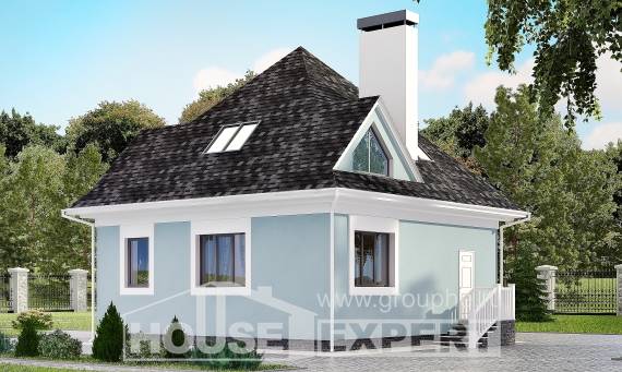 110-001-Л Проект двухэтажного дома с мансардой, недорогой коттедж из бризолита Темрюк, House Expert