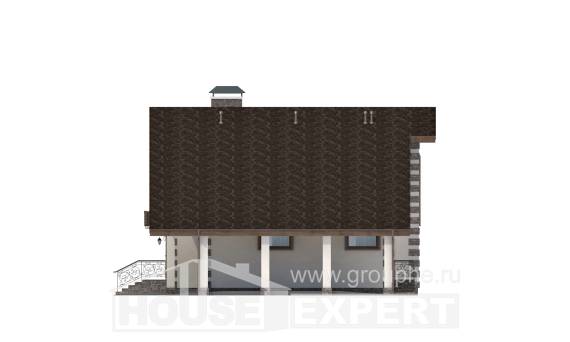 150-003-Л Проект двухэтажного дома с мансардой, гараж, скромный дом из бревен, Темрюк
