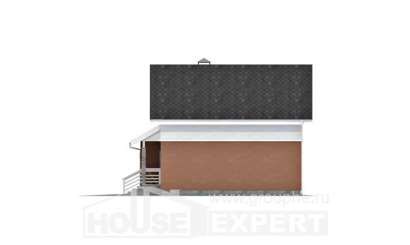 120-002-Л Проект двухэтажного дома с мансардным этажом и гаражом, простой загородный дом из теплоблока, Темрюк