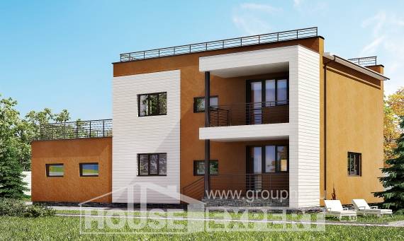 180-012-П Проект двухэтажного дома, гараж, классический загородный дом из кирпича, Темрюк