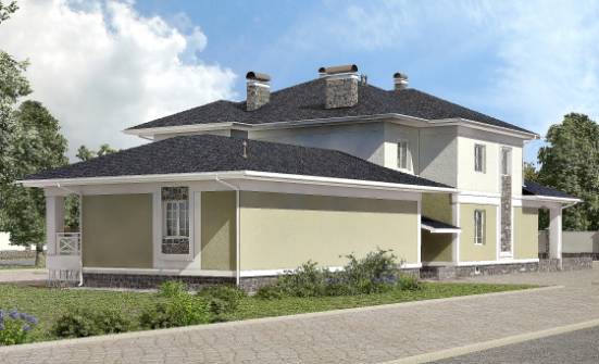 620-001-Л Проект трехэтажного дома и гаражом, большой домик из твинблока Темрюк | Проекты домов от House Expert