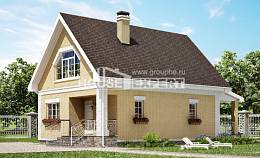 130-004-П Проект двухэтажного дома мансардой, простой домик из газосиликатных блоков Темрюк, House Expert