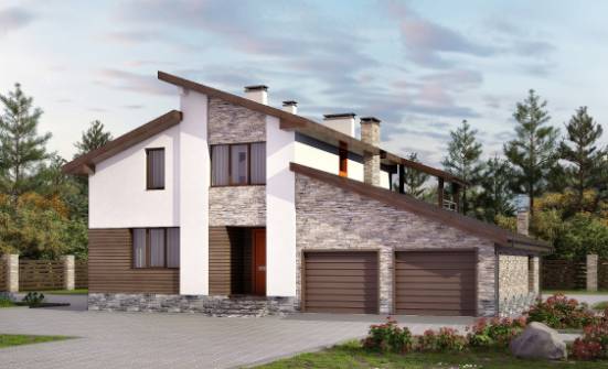 240-004-П Проект двухэтажного дома мансардой, гараж, простой домик из блока Темрюк | Проекты домов от House Expert