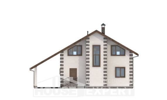 150-003-Л Проект двухэтажного дома с мансардой и гаражом, бюджетный коттедж из дерева, Темрюк