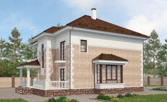 220-008-П Проект двухэтажного дома, красивый дом из кирпича Темрюк | Проекты домов от House Expert