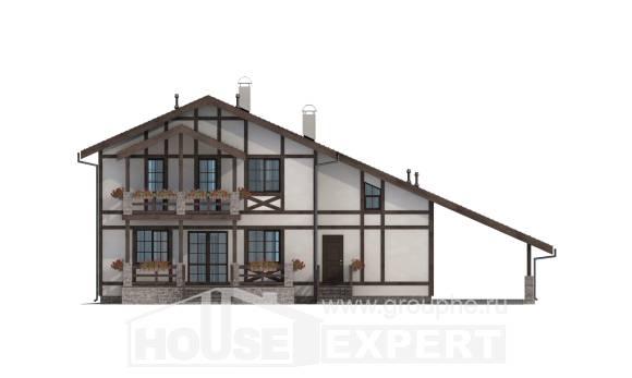 250-002-Л Проект двухэтажного дома мансардой, гараж, простой домик из кирпича Темрюк, House Expert