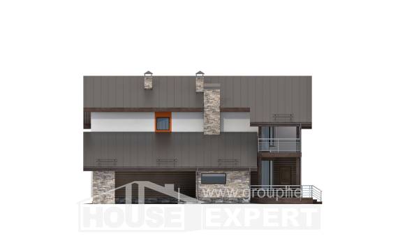 200-010-П Проект двухэтажного дома мансардой, гараж, уютный загородный дом из керамзитобетонных блоков, Темрюк