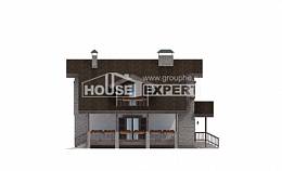 150-004-Л Проект двухэтажного дома с мансардой, недорогой дом из газобетона Темрюк, House Expert