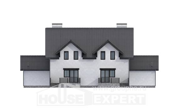 290-003-П Проект двухэтажного дома с мансардой, большой коттедж из бризолита Темрюк, House Expert