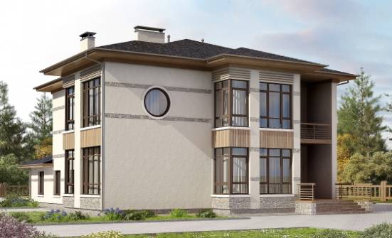 345-001-П Проект двухэтажного дома, красивый загородный дом из твинблока Темрюк | Проекты домов от House Expert