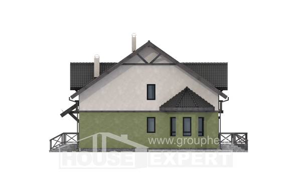 120-003-П Проект двухэтажного дома с мансардным этажом, скромный домик из арболита Темрюк, House Expert